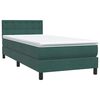vidaXL Sommier &agrave; lattes de lit et matelas vert fonc&eacute; 100x210cm velours