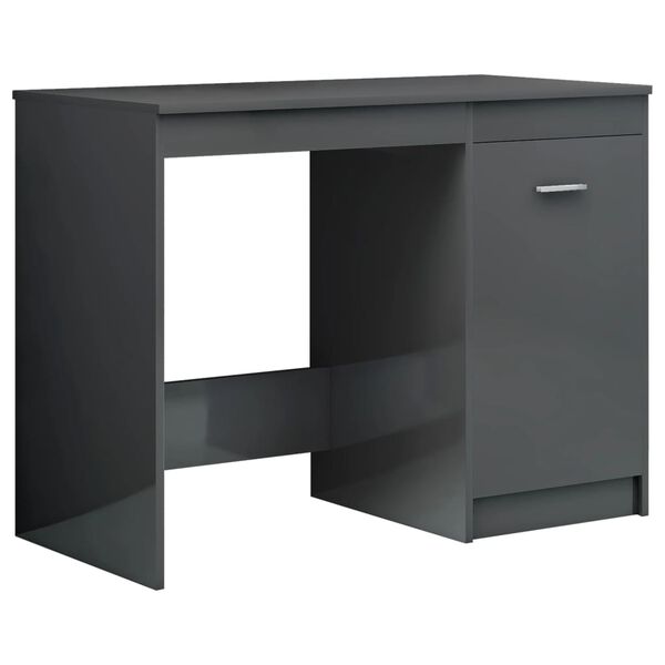 vidaXL Bureau Gris brillant 100x50x76 cm Aggloméré