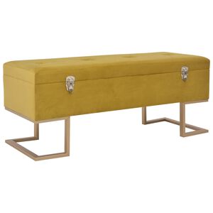 vidaXL Banc avec compartiment de rangement 105 cm Moutarde Velours