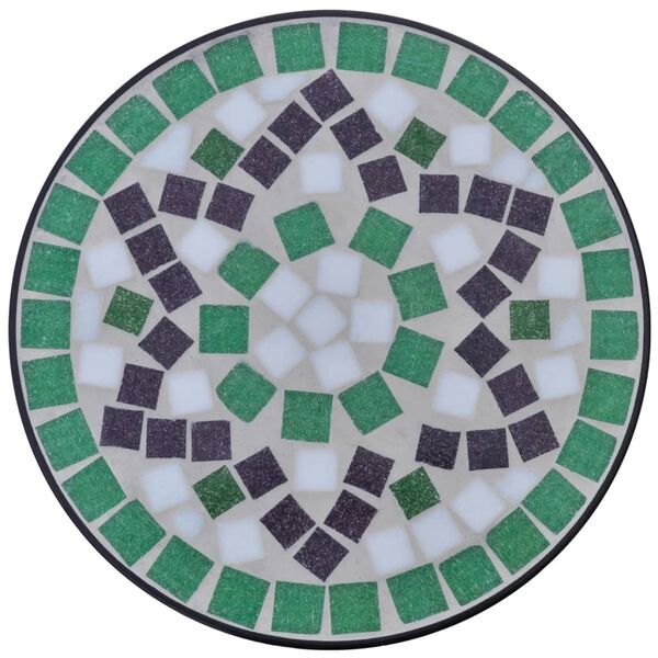 vidaXL Table d'appoint Mosa&iuml;que Vert et blanc