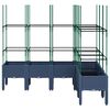 vidaXL Jardini&egrave;re avec treillis bleu gris 160x120x142,5 cm PP