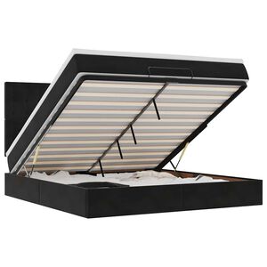 VidaXL Cadre de lit ottoman avec matelas noir 180x200cm velours