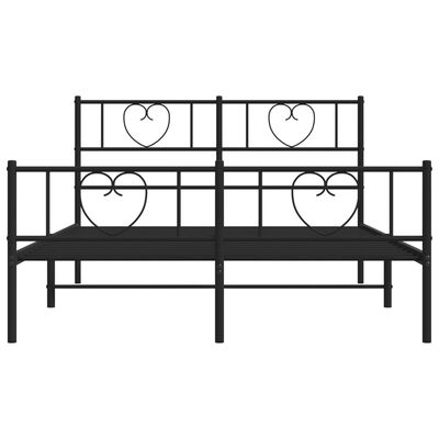 vidaXL Cadre de lit métal sans matelas avec pied de lit noir 150x200cm