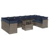vidaXL Ensemble de canap&eacute; de jardin 11 pcs avec coussins gris