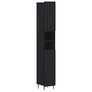 vidaXL Armoire de Salle de Bain avec &Eacute;tag&egrave;re Ouverte ZWOLLE Noir