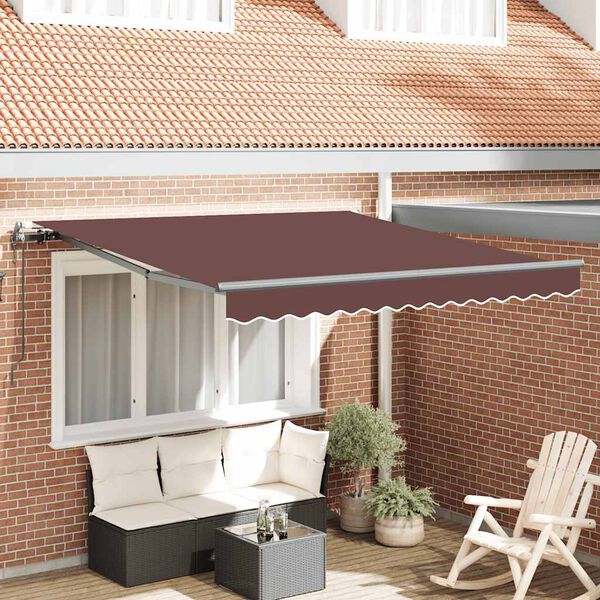vidaXL Auvent rétractable automatique marron 300x250 cm
