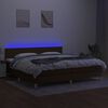 vidaXL Sommier &agrave; lattes de lit matelas et LED Marron fonc&eacute; 200x200 cm