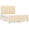 vidaXL Cadre de lit sans matelas cr&egrave;me 140x190 cm tissu