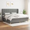 vidaXL Sommier &agrave; lattes de lit avec matelas Gris fonc&eacute; 200x200cm Tissu