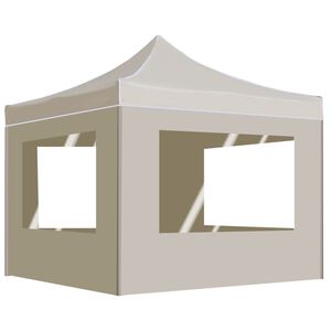 vidaXL Tente de r&eacute;ception pliable avec parois Aluminium 2x2 m Cr&egrave;me