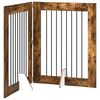 vidaXL Porte de chien pliable avec supports 2 pcs Ch&ecirc;ne fum&eacute; 160,5 cm