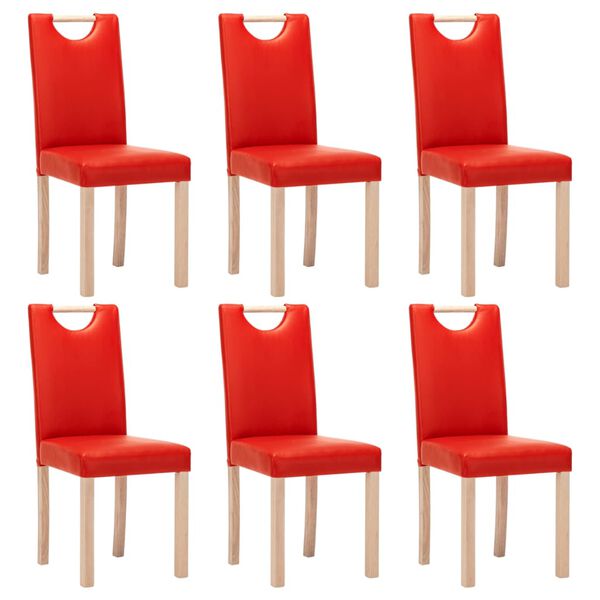 vidaXL Chaises &agrave; manger lot de 6 rouge similicuir