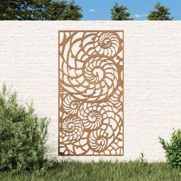 vidaXL D&eacute;coration murale de jardin 105x55 cm acier corten design coque