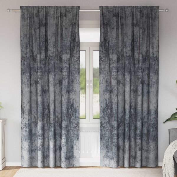 vidaXL Rideaux en velours 2 pcs Gris Argent&eacute; 245 x 140 cm Velours