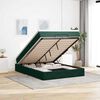 vidaXL Cadre de lit ottoman avec matelas vert fonc&eacute; 140x200 cm velours