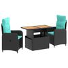 vidaXL Ensemble de repas ext&eacute;rieur 3 pcs polyrotin