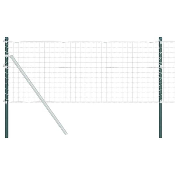 vidaXL Poteaux de clôture 2 pcs Vert 50 cm Acier peint par poudre