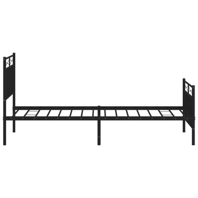 vidaXL Cadre de lit métal sans matelas avec pied de lit noir 90x190 cm