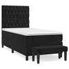 vidaXL Sommier &agrave; lattes de lit et matelas Noir 80x200 cm Velours