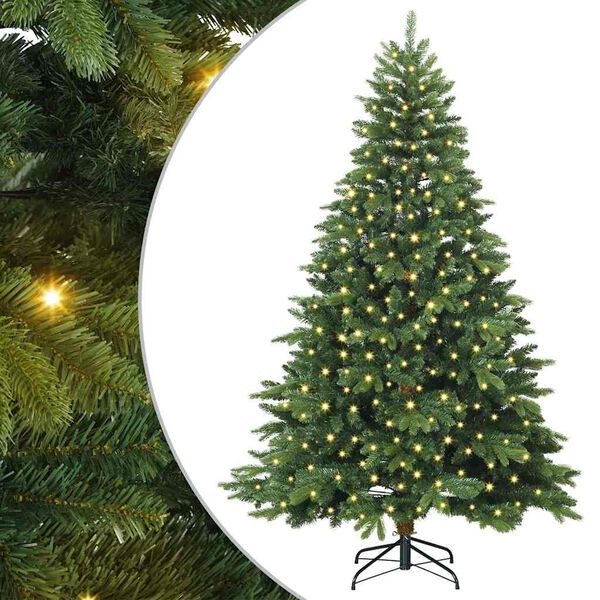 vidaXL Sapin de No&euml;l artificiel avec 300 LED Vert 210 cm PE et PVC