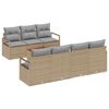 vidaXL Ensemble de canap&eacute; de jardin avec coussin 8 pcs Beige polyrotin