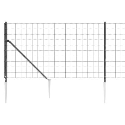 vidaXL Clôture en treillis métallique et ancrage anthracite 1,1x25 m