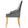 vidaXL Chaises &agrave; manger lot de 2 argent&eacute; ch&ecirc;ne massif et velours