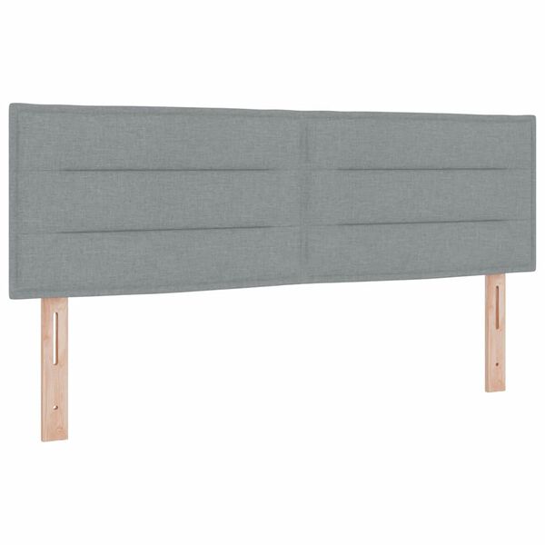vidaXL T&ecirc;te de lit avec t&ecirc;te de lit Gris clair 144 cm Cuir synth&eacute;tique