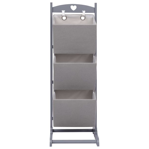 vidaXL Support &agrave; panier 3 niveaux Gris fonc&eacute; 35x35x102 cm Bois