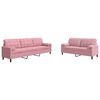 vidaXL Ensemble de canap&eacute;s 2pcs et coussins et traversins rose velours