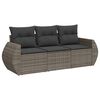 vidaXL Salon de jardin avec coussins 3 pcs gris r&eacute;sine tress&eacute;e