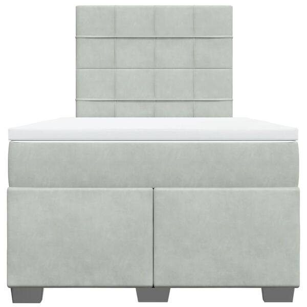 vidaXL Sommier &agrave; lattes de lit et matelas gris clair 120x190cm velours