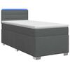 vidaXL Lit de box spring avec matelas et LED Gris fonc&eacute; 90 x 190 cm