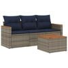 vidaXL Ensemble de canap&eacute; de jardin 4 pcs avec coussins gris r&eacute;sine tress&eacute;e