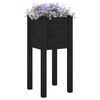 vidaXL Jardinières d'extérieur 2 pcs Noir 31x31x70 cm Bois de pin