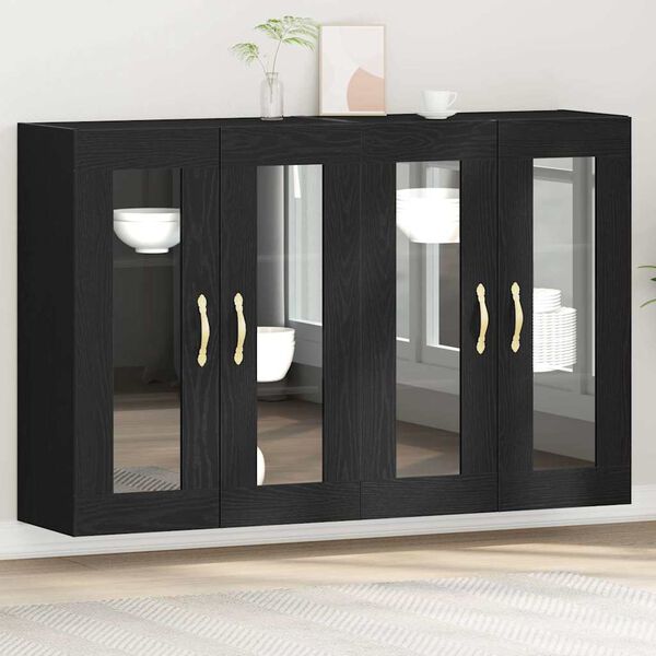 vidaXL Cabinets muraux 2 pcs Ch&ecirc;ne noir 69,5 x 34 x 90 cm