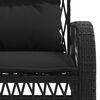 vidaXL Salon de jardin 4 pcs avec coussins noir résine tressée