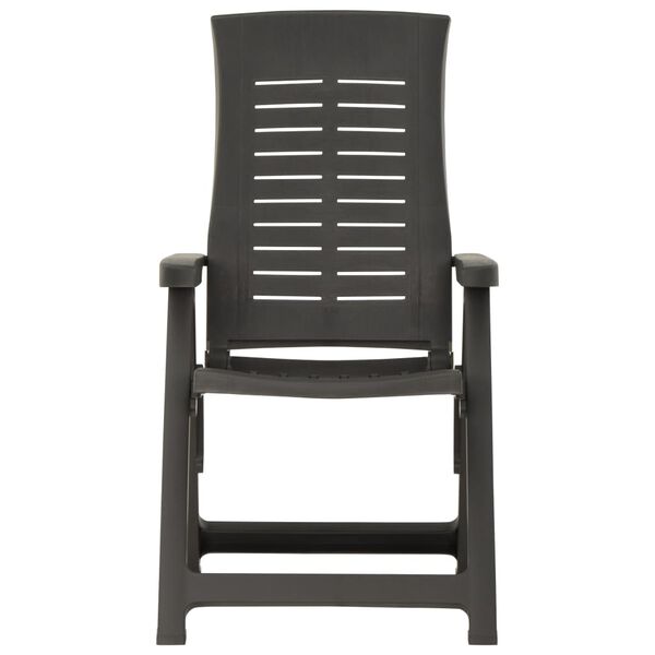 vidaXL Chaises inclinables de jardin lot de 2 Plastique Anthracite