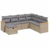 vidaXL Salon de jardin avec coussins 7pcs m&eacute;lange beige r&eacute;sine tress&eacute;e