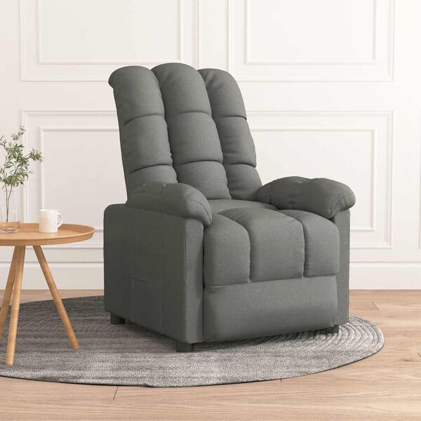 vidaXL Fauteuil inclinable Gris fonc&eacute; Tissu