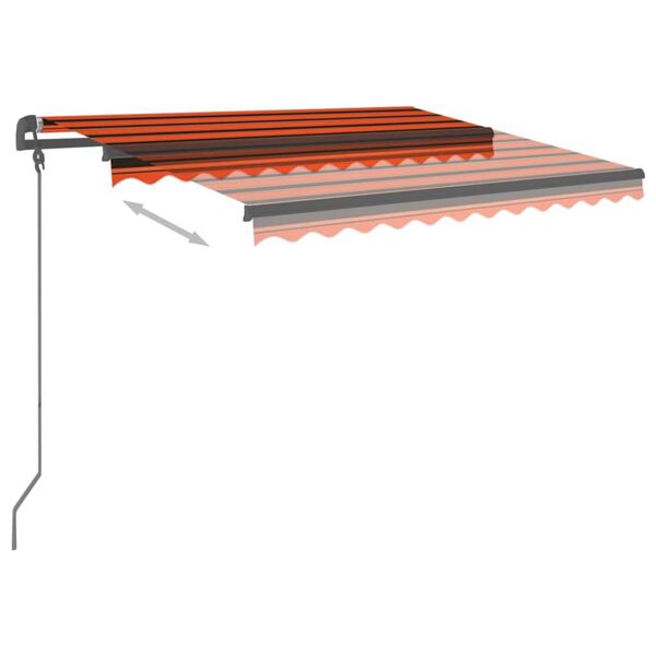 vidaXL Auvent automatique capteur de vent LED 3,5x2,5 m Orange marron