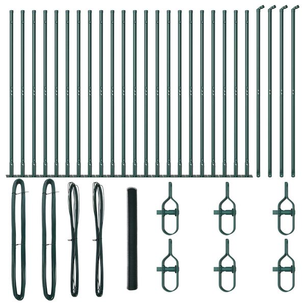 vidaXL Poteau de cl&ocirc;ture. Vert 50 x 1,5 m (maillage de 25 mm)