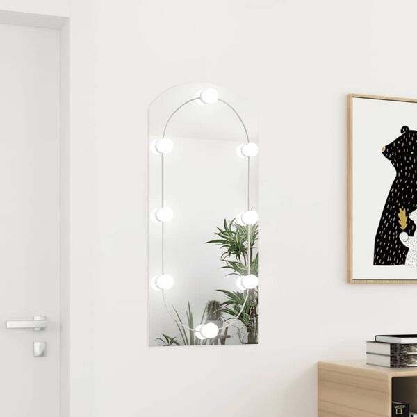 vidaXL Miroir avec &eacute;clairage LED 90x45 cm Verre Arche