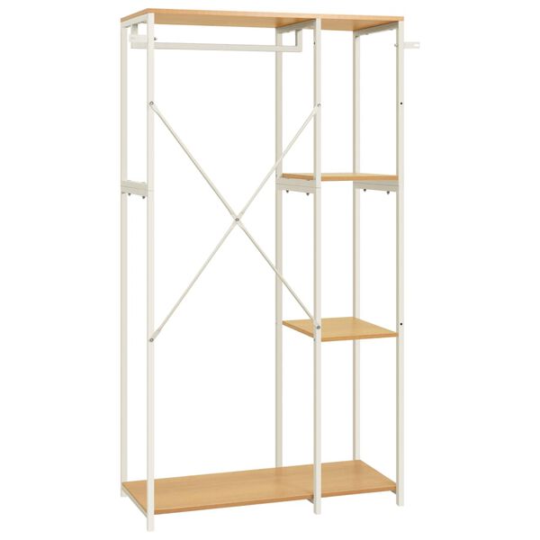 vidaXL Garde-robe Blanc et ch&ecirc;ne 90x40x167 cm M&eacute;tal et agglom&eacute;r&eacute;