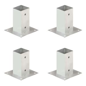vidaXL Ancres de poteau 4 pcs M&eacute;tal galvanis&eacute; 71 mm