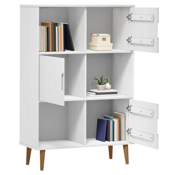 vidaXL Biblioth&egrave;que MOLDE Blanc 90x35x133,5 cm Bois massif de pin