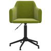 vidaXL Chaise pivotante de salle &agrave; manger Vert clair Velours