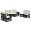 vidaXL Ensemble de canap&eacute; de jardin 7 pc Noir et blanc cr&egrave;me polyrotin