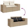 vidaXL Salon de jardin avec coussins 6 pcs beige r&eacute;sine tress&eacute;e