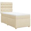 vidaXL Sommier &agrave; lattes de lit avec matelas Cr&egrave;me 100x200 cm Tissu